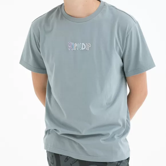 Ripndip Shorts Sleeve Tees | Og Prisma Short Sleeve Tee Slate Grey