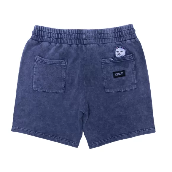 Ripndip Sweats | Peek A Nermal Sweatshorts Navy Acid Wash