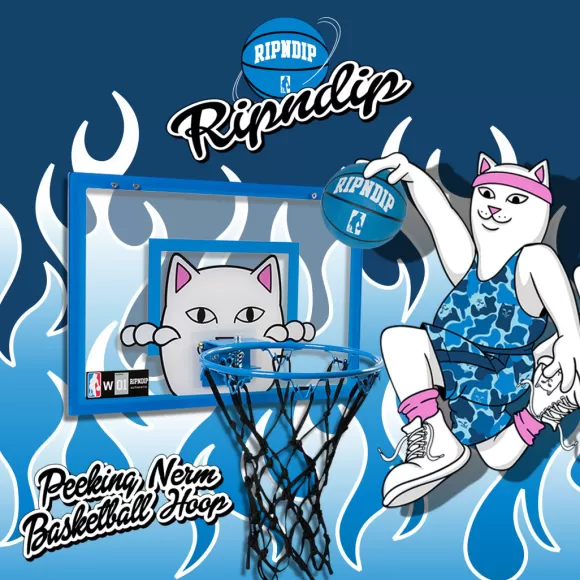 Ripndip Home Goods | Peeking Nermal Hanging Basketball Set Blue