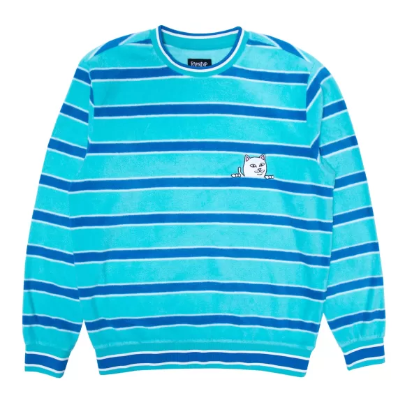 Ripndip Knits / Sweaters | Peeking Nermal Polar Fleece Crewneck Blue