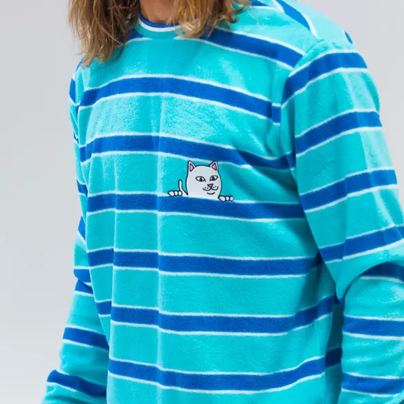 Ripndip Knits / Sweaters | Peeking Nermal Polar Fleece Crewneck Blue