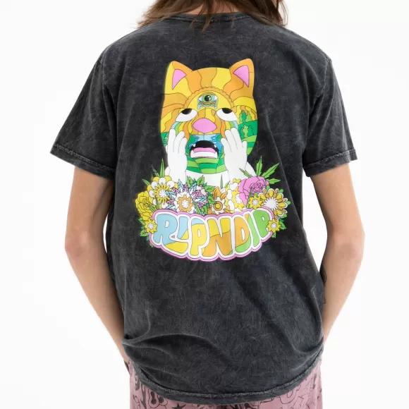 Ripndip Shorts Sleeve Tees | Pretty Sad Tee Black Mineral Wash