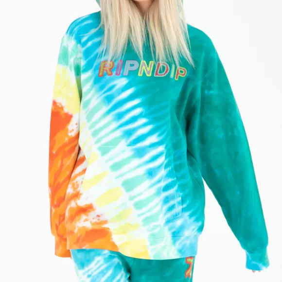 Ripndip Hoodies / Crewnecks | Prisma Hoodie Teal Rainbow Dye