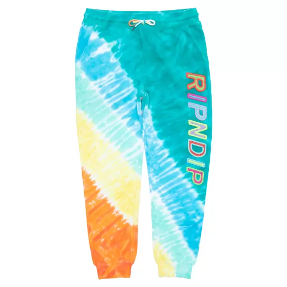 Ripndip Sweats | Prisma Sweatpants Teal Rainbow Dye