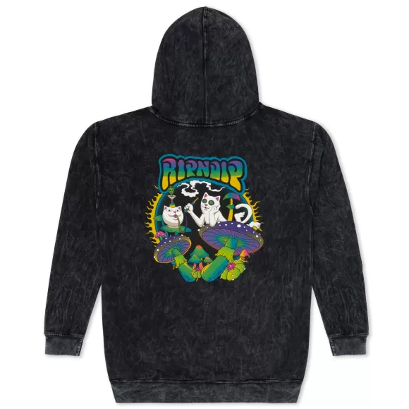 Ripndip Hoodies / Crewnecks | Psychedelic Garden Hoodie Black Mineral Wash