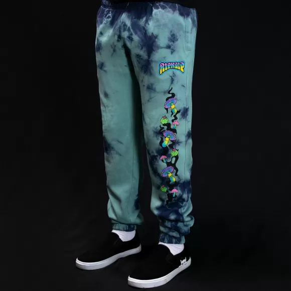 Ripndip Sweats | Psychedelic Garden Sweatpants Navy/Aqua Lightning Wash