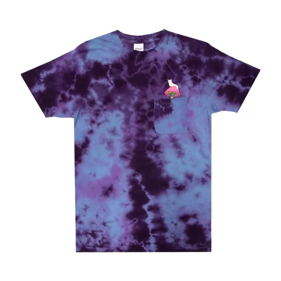 Ripndip Shorts Sleeve Tees | Psychedelic Nermal Pocket Tee Blue/Purple Lightning