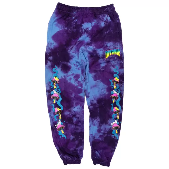 Ripndip Sweats | Psychedelic Sweat Pants Purple Lightning Wash