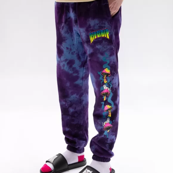 Ripndip Sweats | Psychedelic Sweat Pants Purple Lightning Wash