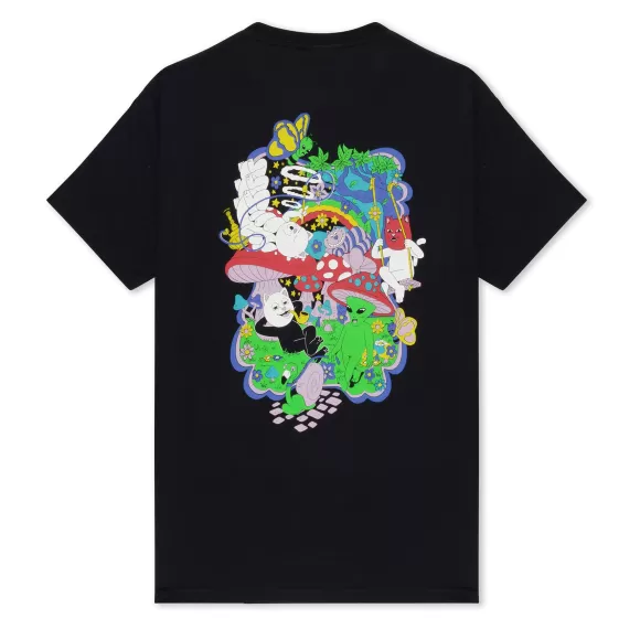 Ripndip Shorts Sleeve Tees | Rabbit Hole Tee Black