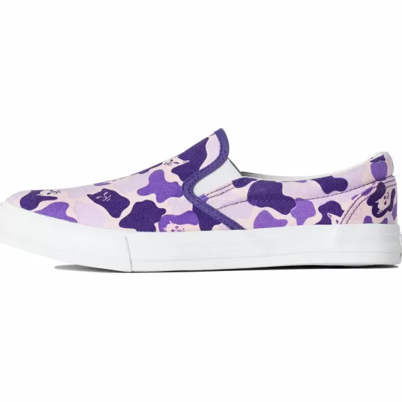 Ripndip Shoes | Purple Camo Slip Ons