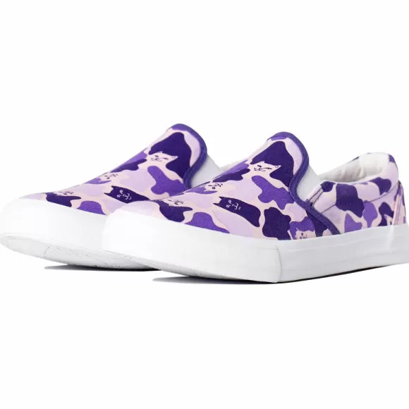 Ripndip Shoes | Purple Camo Slip Ons