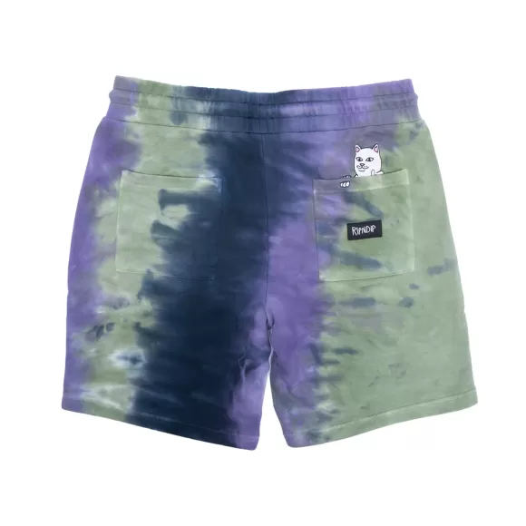 Ripndip Shorts | Rubber Logo Sweatshorts Sage/Slate Tie Dye