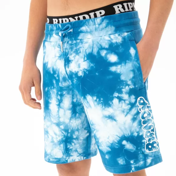 Ripndip Sweats | Ripntail Sweatshorts Blue Acid Wash