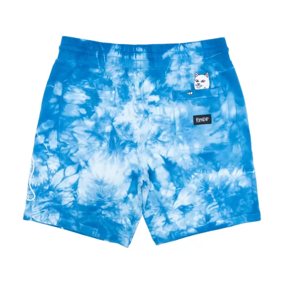 Ripndip Shorts | Ripntail Sweatshorts Blue Acid Wash