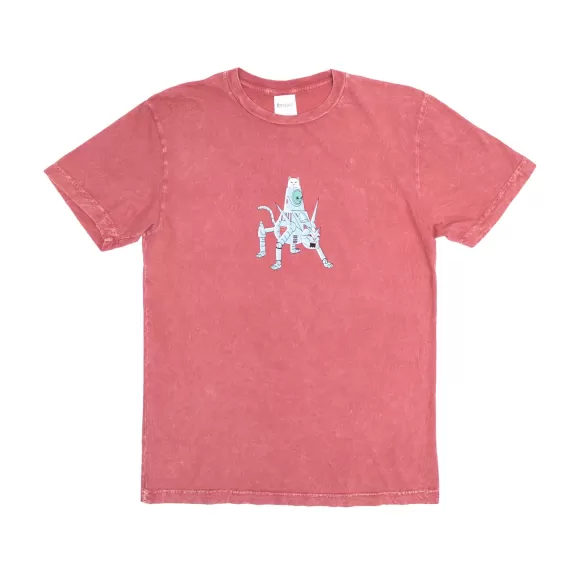 Ripndip Shorts Sleeve Tees | Robot Attack Tee Clay Mineral Wash