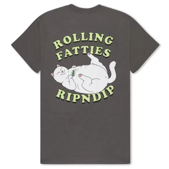 Ripndip Shorts Sleeve Tees | Rolling Fatties Tee Charcoal