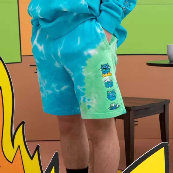 Ripndip Shorts | Save The World Sweatshorts Aqua/Green Tie Dye