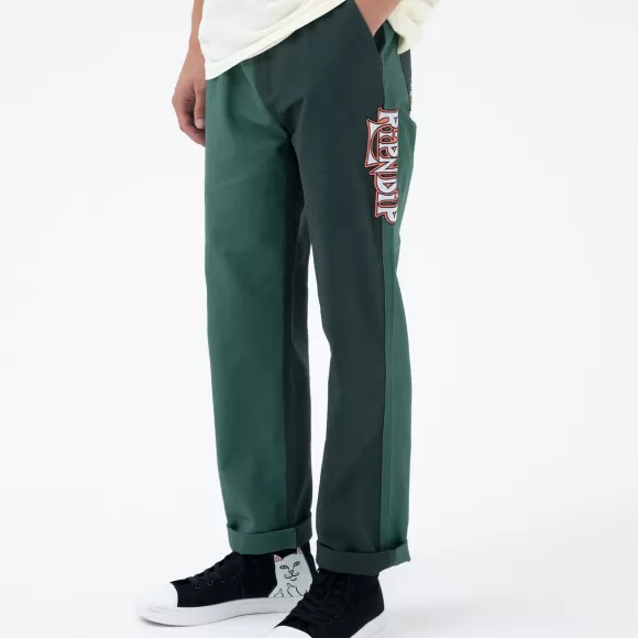 Ripndip Pants | Sensai Cotton Twill Embroidered Pants Teal