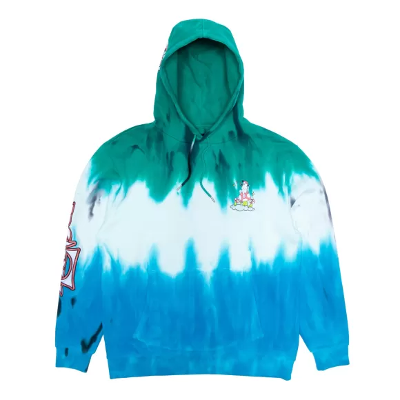 Ripndip Hoodies / Crewnecks | Sensai Embroidered Hoodie Blue/Green Stripe Tie Dye