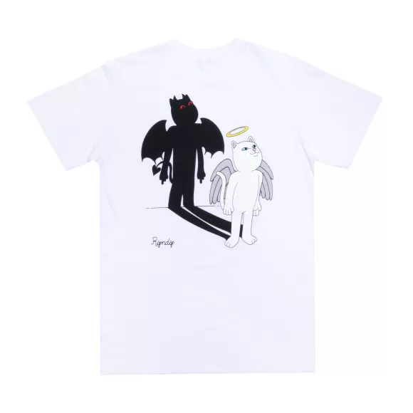 Ripndip Shorts Sleeve Tees | Shadow Friend Tee White