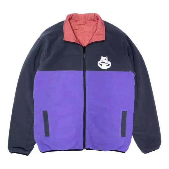 Ripndip Knits / Sweaters | Shmoody Polar Fleece Quilted Reversible Jacket Clay/Purple