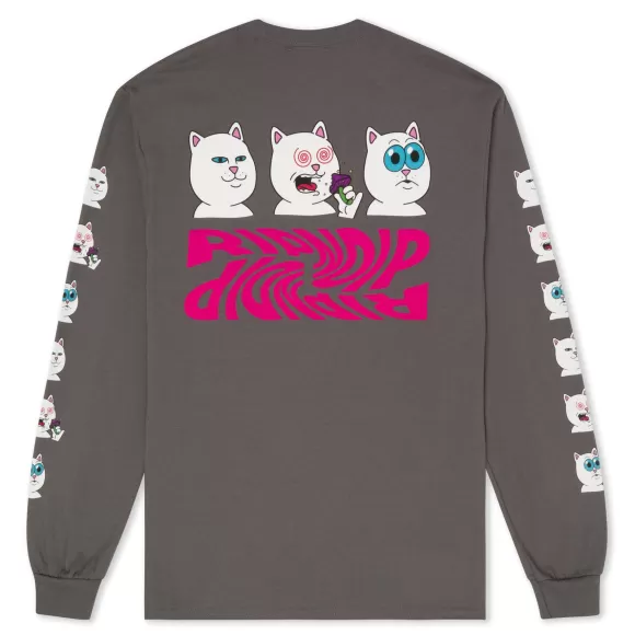 Ripndip Long Sleeve Tees | Shroom Diet Long Sleeve Charcoal