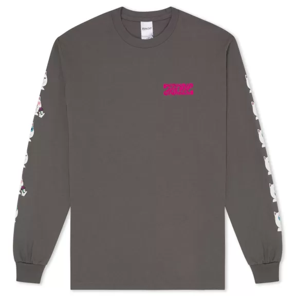 Ripndip Long Sleeve Tees | Shroom Diet Long Sleeve Charcoal