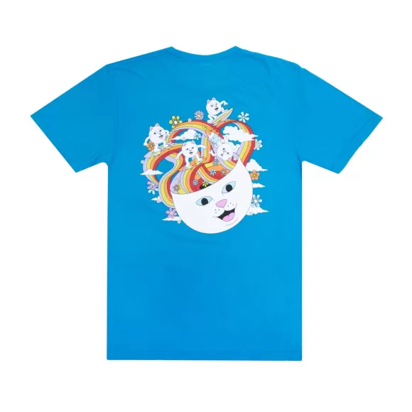 Ripndip Shorts Sleeve Tees | Skating Rainbow Tee Process Blue