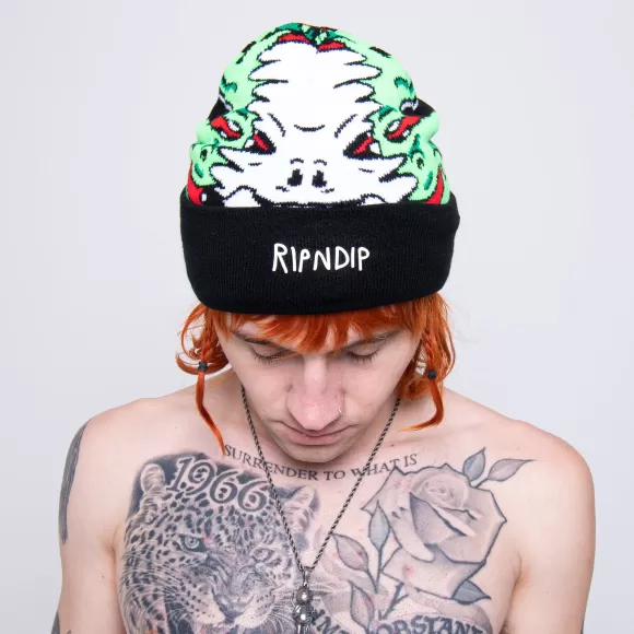 Ripndip Beanies | Skull Face Knit Beanie Black