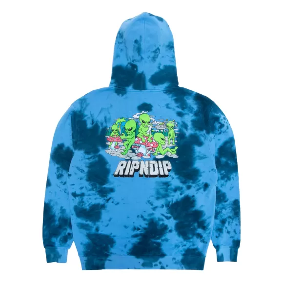 Ripndip Hoodies / Crewnecks | Space Gang Hoodie Navy Lightning Wash