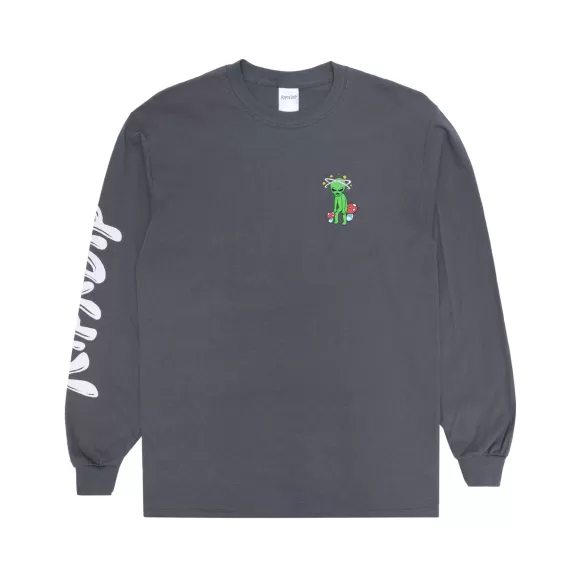 Ripndip Long Sleeve Tees | Space Gang Long Sleeve Charcoal