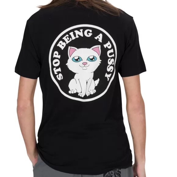 Ripndip Shorts Sleeve Tees | Stop Being A Pussy Tee Black