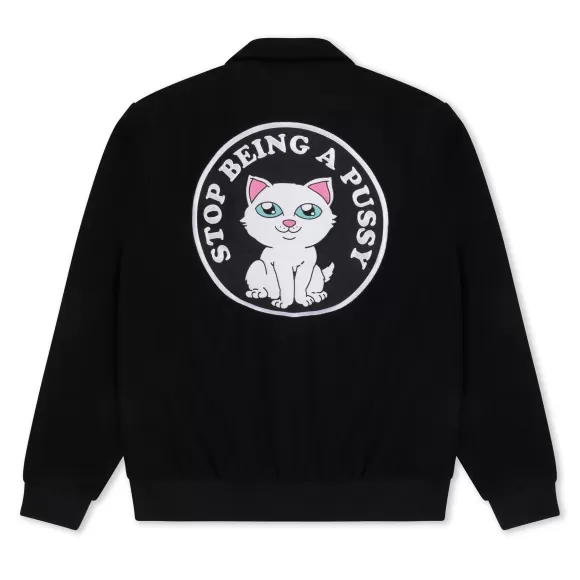 Ripndip Jackets | Stop Being A Pussy Varsity Jacket Black