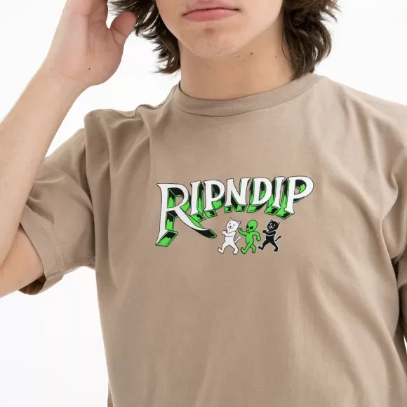 Ripndip Shorts Sleeve Tees | Strange Forest Tee Almond