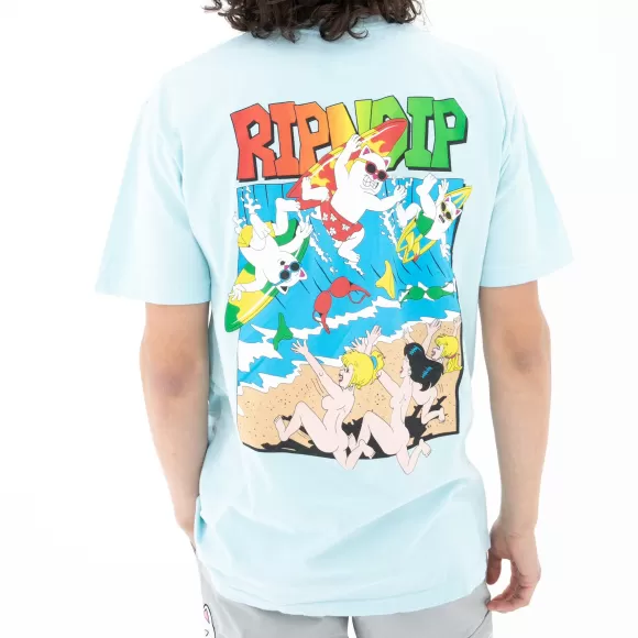 Ripndip Shorts Sleeve Tees | Summer Break Tee Baby Blue