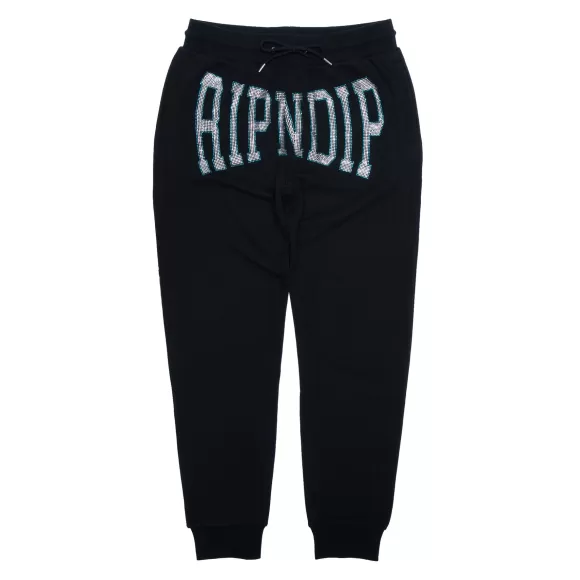 Ripndip Sweats | Summer Revenge Rhinestone Sweatpants Black