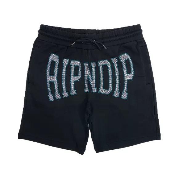 Ripndip Shorts | Summer Revenge Rhinestone Sweatshorts Black