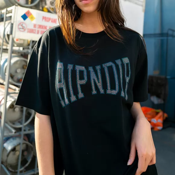 Ripndip Shorts Sleeve Tees | Summer Revenge Rhinestone Tee Black