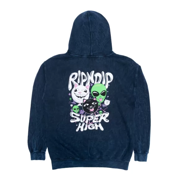 Ripndip Hoodies / Crewnecks | Super High Hoodie Navy Mineral Wash