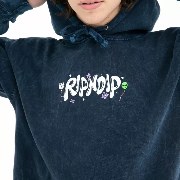 Ripndip Hoodies / Crewnecks | Super High Hoodie Navy Mineral Wash