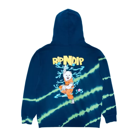 Ripndip Hoodies / Crewnecks | Super Sanerm Hoodie Navy/Neon Green Dye