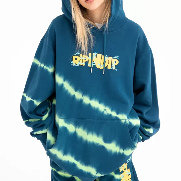 Ripndip Hoodies / Crewnecks | Super Sanerm Hoodie Navy/Neon Green Dye