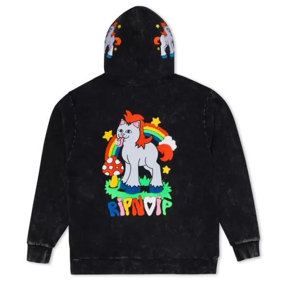 Ripndip Hoodies / Crewnecks | Taste The Rainbow Hoodie Black Mineral Wash