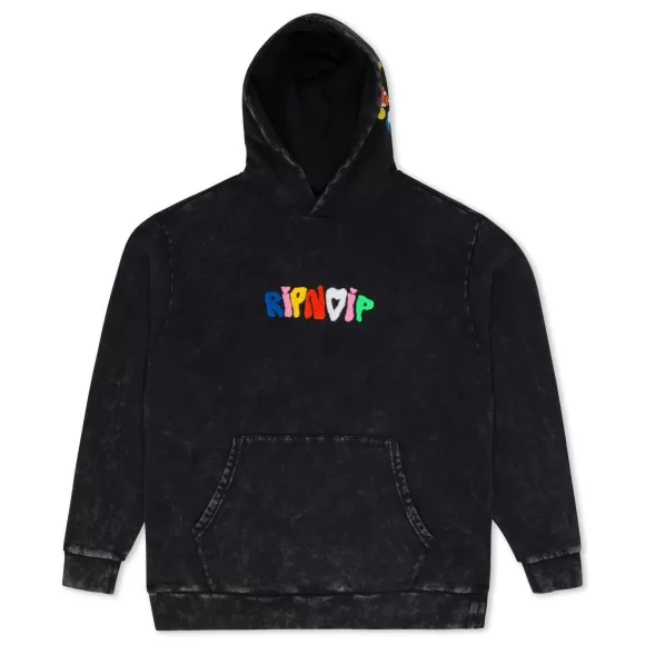 Ripndip Hoodies / Crewnecks | Taste The Rainbow Hoodie Black Mineral Wash