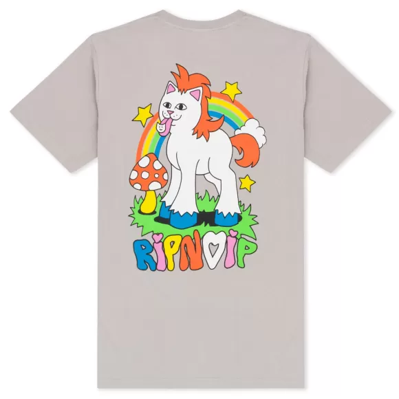 Ripndip Shorts Sleeve Tees | Taste The Rainbow Tee Grey