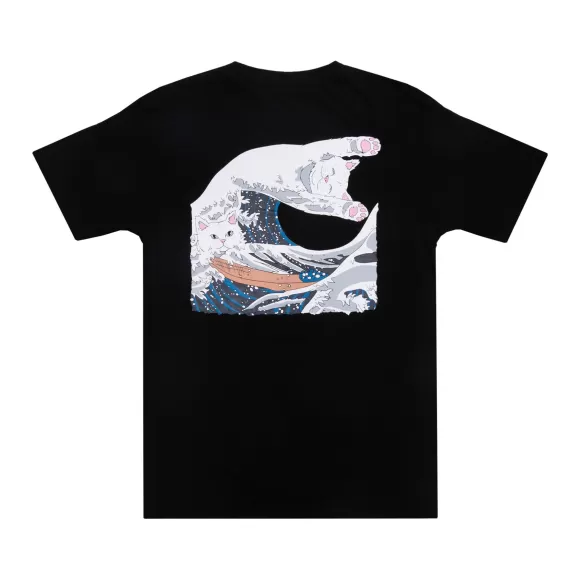 Ripndip Shorts Sleeve Tees | The Great Wave Of Nerm Tee Black