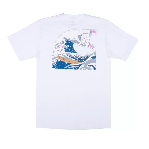 Ripndip Shorts Sleeve Tees | The Great Wave Of Nerm Tee White