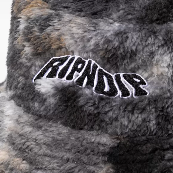 Ripndip Buckets | Warped Tie Dye Sherpa Bucket Hat Navy/Mauve