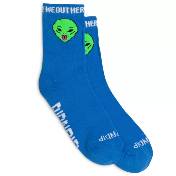 Ripndip Shop All Socks | We Out Here Mid Socks Blue